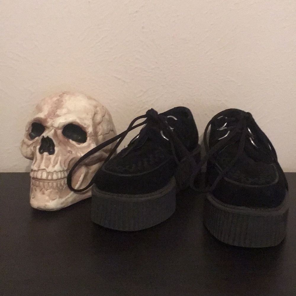 Black Leather T.U.K 2 inch creepers